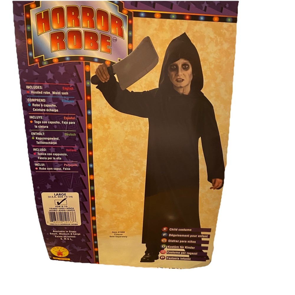 Rubie's Horror Robe Child Large‎ 12-14 Robe/Hood/Sash NEW Open Package